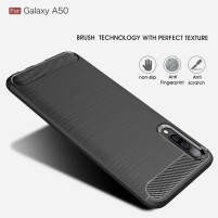 Силиконов гръб ТПУ Карбон за Samsung Galaxy A50 A505F черен